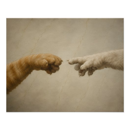 Die Erschaffung von Adam Katzen Renaissance-Parodi Poster (Vorderseite)