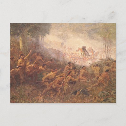 Die Erschießung von General Braddock Postkarte (Vorderseite)