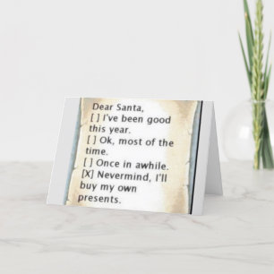 **DIE ERSETZTE NAUGHTLISTE ERNEUT** CHRISTMAS-KART FEIERTAGSKARTE