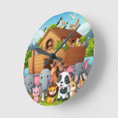 Die erste Arche des Babys Runde Wanduhr (Winkel)