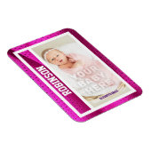 Die erste Baseballkarte des Babys, rosa Mesh Magnet (Rechte Seite)