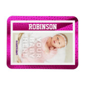 Die erste Baseballkarte des Babys, rosa Mesh Magnet (Horizontal)