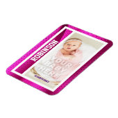 Die erste Baseballkarte des Babys, rosa Mesh Magnet (Linke Seite)