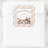 Die erste Bibliothek des Babys, Buchzeichen von Wa Quadratischer Aufkleber (Tasche)