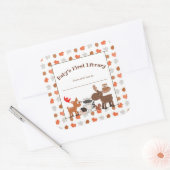 Die erste Bibliothek des Babys, Buchzeichen von Wa Quadratischer Aufkleber (Umschlag)