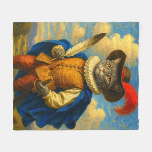 Die erste Blende des Königs | Ein Musketeer Cat Eh Fleecedecke (Vorderseite (Horizontal))