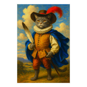 Die erste Blende des Königs Ein Musketeer Cat Eh Poster