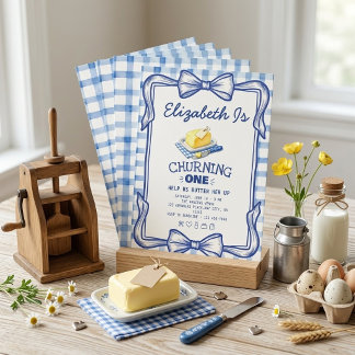 Die Erste Butter Rührt Einen Ersten Geburtstag Bla Einladung