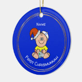 Die erste Chrismukkah des Kindes: Name des Kindes! Keramik Ornament (Links)