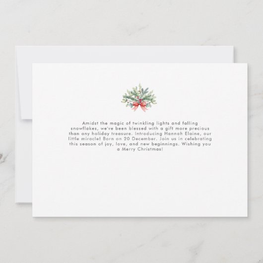 Die erste einfache Weihnachtsgeburt des Kindes Ankündigung (Rückseite)