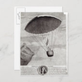 Die erste Fallschirmabfahrt Postkarte (Vorne/Hinten)