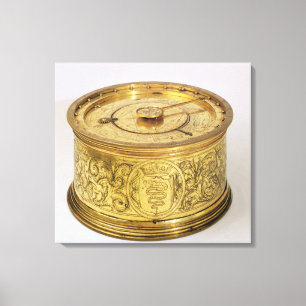 Die erste feder-getriebene Uhr mit Sicherung, 1525 Leinwanddruck