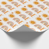 Die erste Geburt Wasserfarbe Sonne und Regenbogen Geschenkpapier (Ecke)