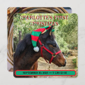 Die erste Geburtserklärung des Babys zu Weihnachte (Vorne/Hinten)