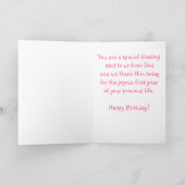 Die erste Geburtstagskarte der Tochter Karte (Innenseite)