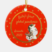 Die erste globale Pandemie des Kindes 2020 Zebra G Keramik Ornament (Vorne)