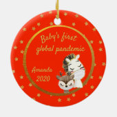 Die erste globale Pandemie des Kindes 2020 Zebra G Keramik Ornament (Hinten)