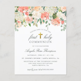 Die erste heilige Kommunion der Wasserfarben-Girl Einladungspostkarte