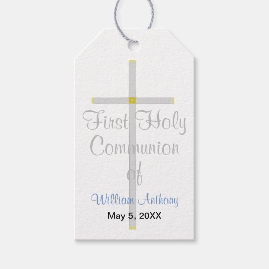 Die erste heilige Kommunion des Jungen, Silberkreu Geschenkanhänger (Vorderseite)