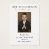 Die erste heilige Kommunion mit dem Foto (Rückseite)