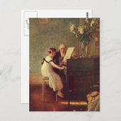 Die erste Klavierstunde von Muenier Postkarte (Vorne/Hinten)