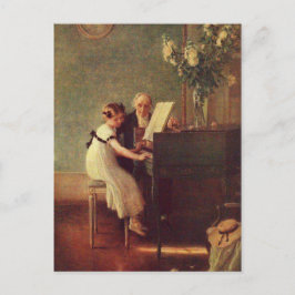 Die erste Klavierstunde von Muenier Postkarte