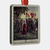 Die erste Landung von Columbus Silbernes Ornament (Rechts)