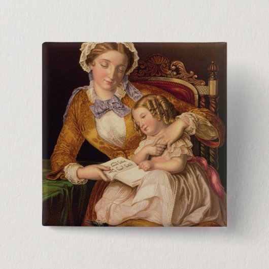 Die erste Lektion, Kneipe. durch Baxter 1855 Button (Vorderseite)