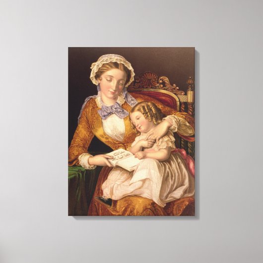 Die erste Lektion, Pub. von Baxter, 1855 (Druck) Leinwanddruck (Vorderseite)