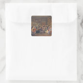 Die erste Lesung bei Mme Quadratischer Aufkleber (Tasche)
