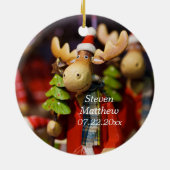 Die erste Personalisierte Elche des Babys Keramik Ornament (Hinten)