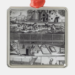 Die erste Platte der Woollen Fertigung Silbernes Ornament