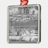 Die erste Platte der Woollen Fertigung Silbernes Ornament (Links)