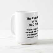 Die erste Regel des OCD Vereins Kaffeetasse (Vorderseite Links)
