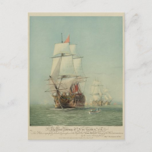 Die erste Reise des Sieges von H.M.S. 1778 Postkarte (Vorderseite)