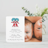 Die erste Sache zwei Zehn Baby-Geburt Ankündigung (Stehend Vorderseite)