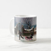 Die erste Schnee-Weihnachtsszene Kaffeetasse (Vorderseite Links)