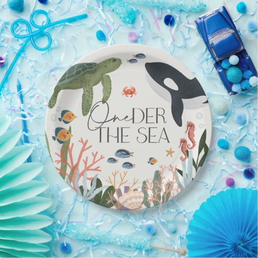 Die erste Tischdekoration des Meeres Pappteller (Party)