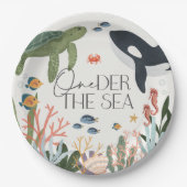 Die erste Tischdekoration des Meeres Pappteller (Vorderseite)
