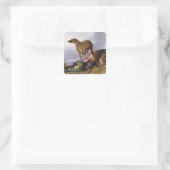 Die erste Uhr Quadratischer Aufkleber (Tasche)