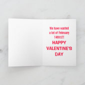 Die erste Valentinenkarte zusammen Feiertagskarte (Innenseite)