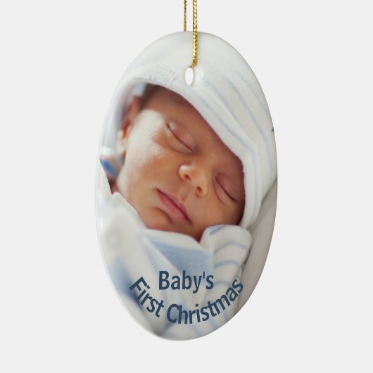 Die erste Weihnacht des Babys | Baby Boy Blue Keramik Ornament (Rechts)