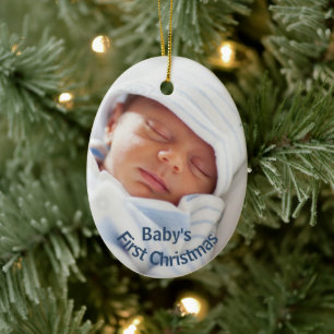 Die erste Weihnacht des Babys Baby Boy Blue Keramik Ornament