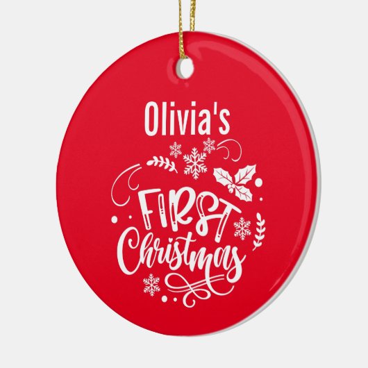 Die erste Weihnacht des Babys | Benutzerdefinierte Keramik Ornament (Links)