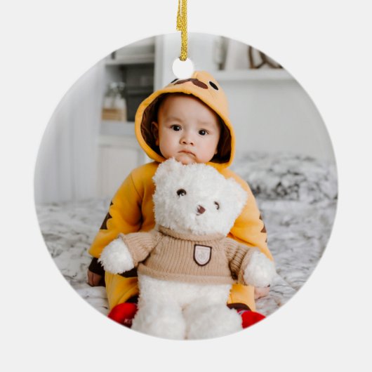 Die erste Weihnacht des Babys | Benutzerdefinierte Keramik Ornament (Hinten)