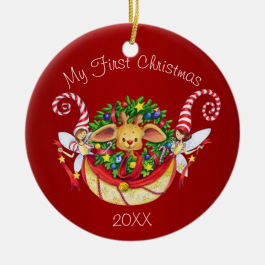 Die erste Weihnacht des Babys Keramik Ornament (Vorne)