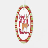Die erste Weihnacht des Babys Ornament Aus Metall (Vorderseite links)