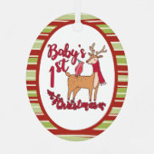 Die erste Weihnacht des Babys Ornament Aus Metall (Rückseite)