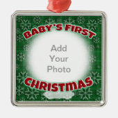 Die erste Weihnacht des Babys Ornament Aus Metall (Vorne)