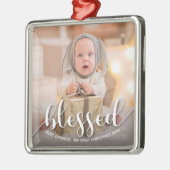 Die erste Weihnacht des Babys Ornament Aus Metall (Links)